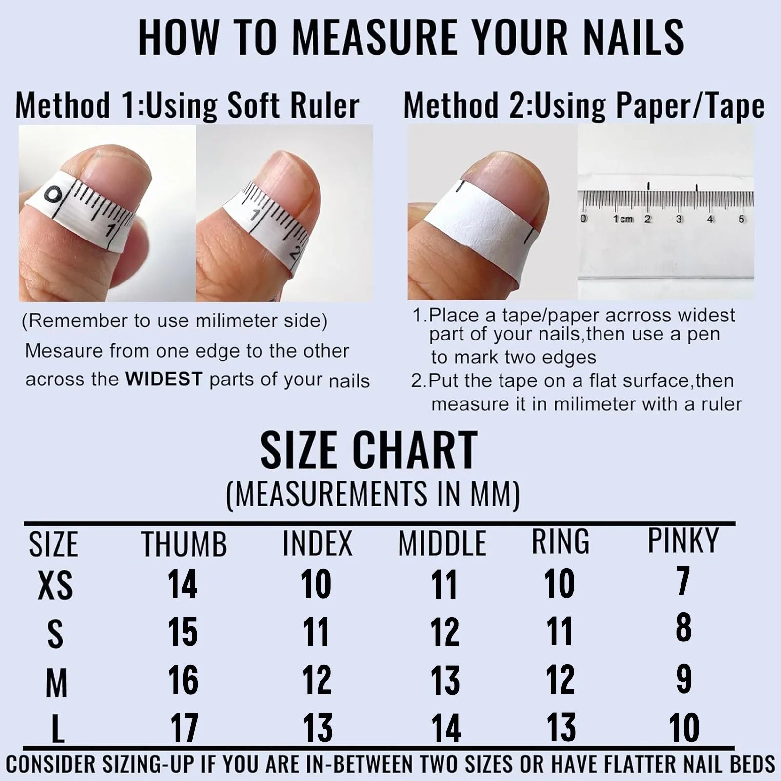 Handmade Press on Nails Ins Sweet Pink Blue Color Fake Nails