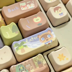 142 Keys Customized Gift Cute Cat keycaps MAO Keycaps Square Thermal Sublimation Mechanical Keyboard 2.25 U 2.75U