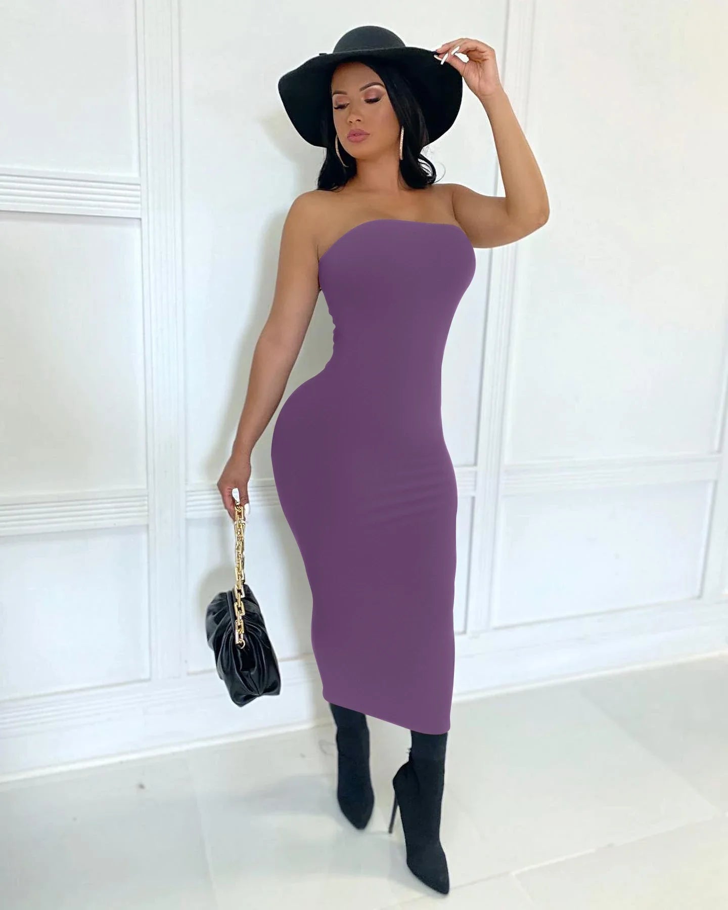 sleeveless chest wrapped Long Beach Dress