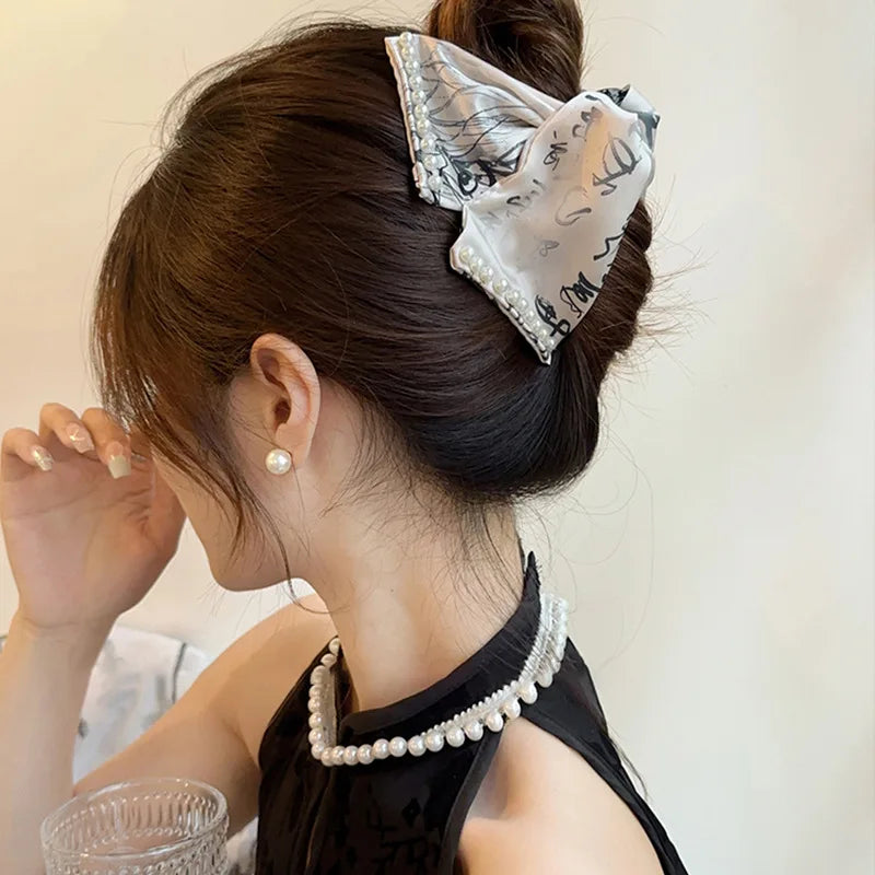 Korean Fabric Plaid Triangular Hair Claw Clips