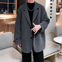 British-style Blazers Leisure Trendy Loose Suit Jackets Male Retro Daily Ins Streetwear All-match Simple Korean Suit-tops