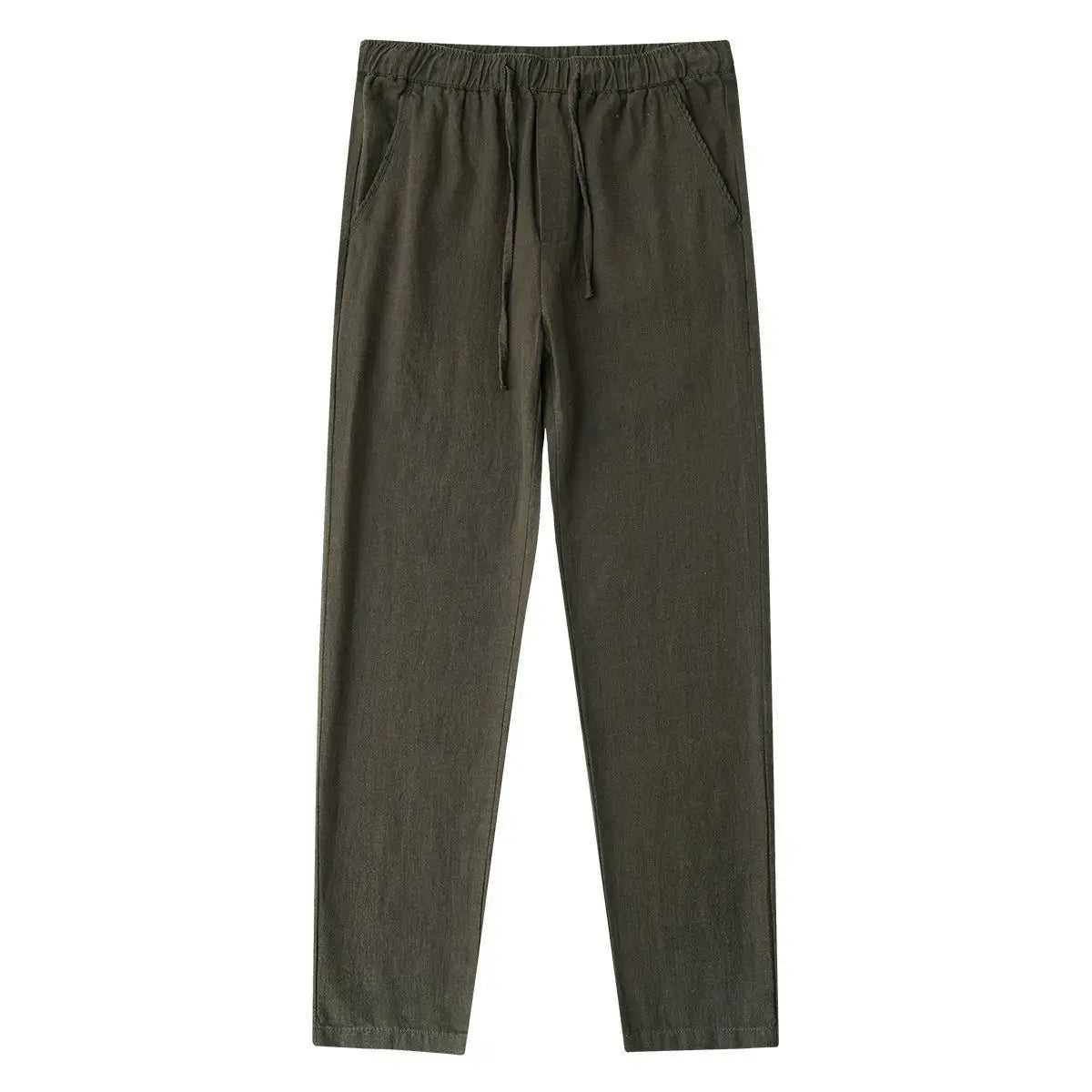 Casual Cotton Linen Chino Pants Wide Leg Lightweight Baggy Cotton Sweatpants Male Sport Jogger Straight Work Trousers
