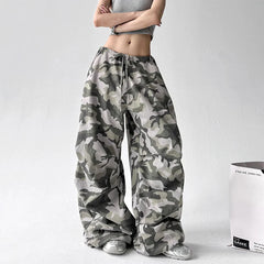 American Retro High Street Casual Overalls Camouflage Loose Wide Leg Pants