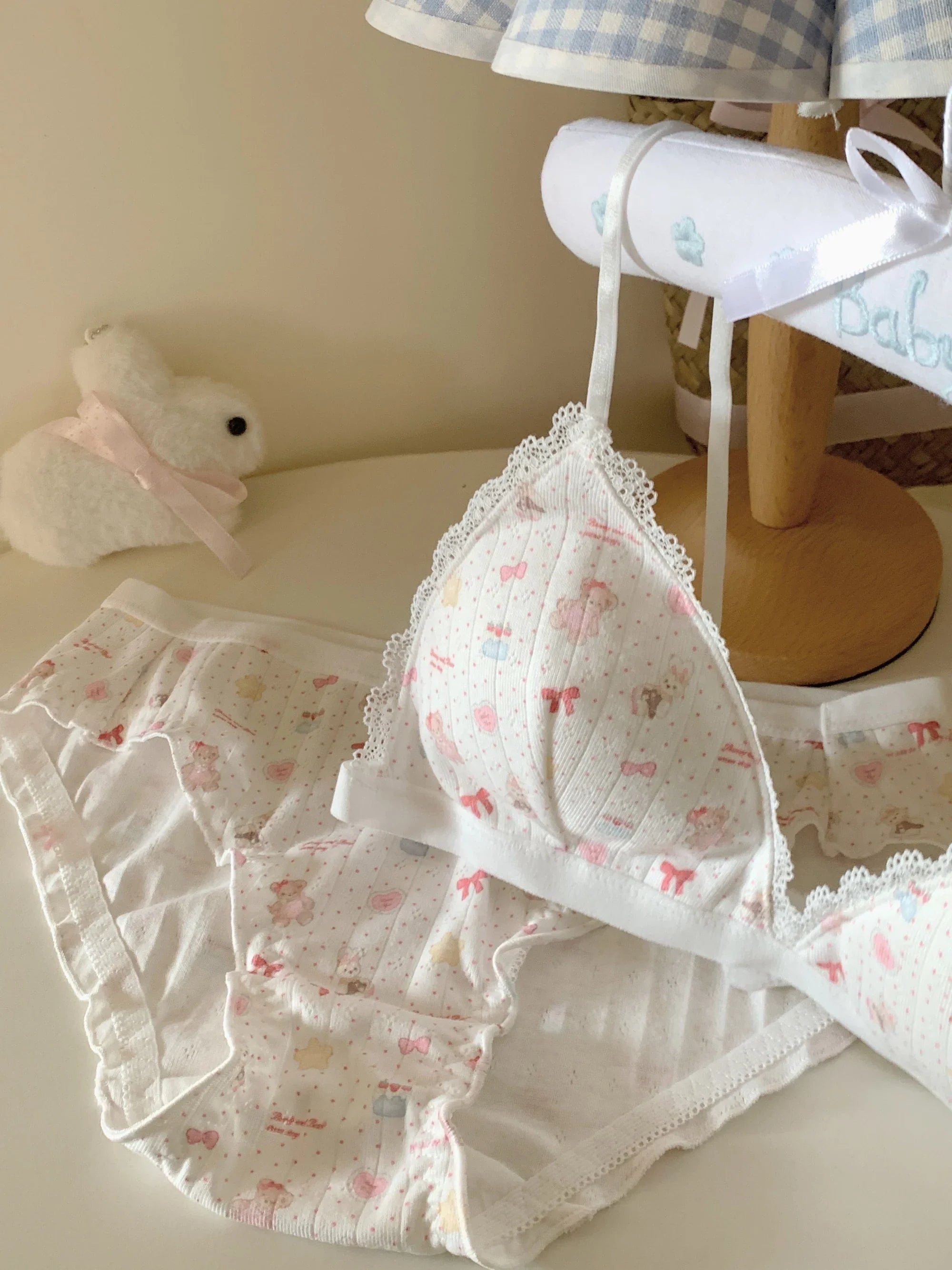 Secret of the Happy Little Bear Lingerie Sweet Feminine 100% Cotton Breathable Underwear