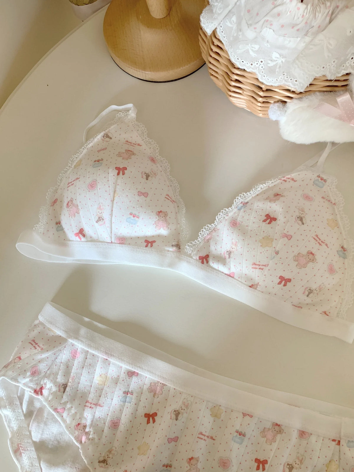 Secret of the Happy Little Bear Lingerie Sweet Feminine 100% Cotton Breathable Underwear