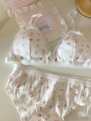 Secret of the Happy Little Bear Lingerie Sweet Feminine 100% Cotton Breathable Underwear