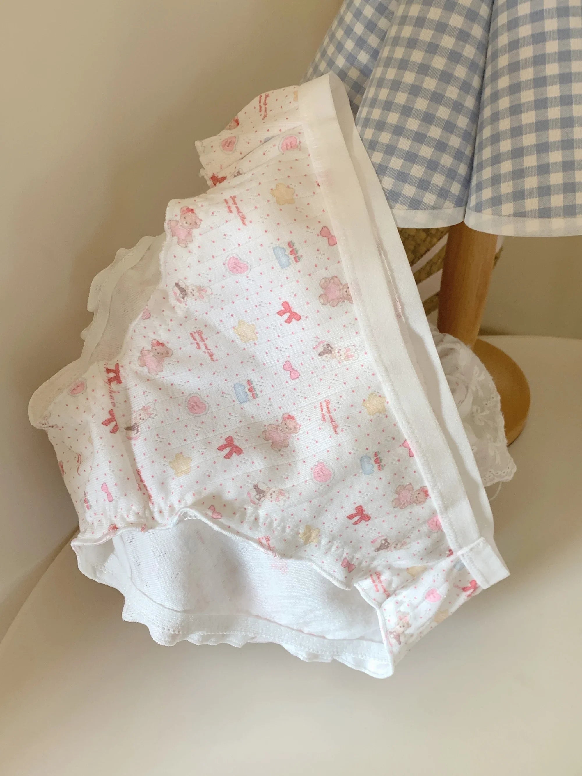Secret of the Happy Little Bear Lingerie Sweet Feminine 100% Cotton Breathable Underwear