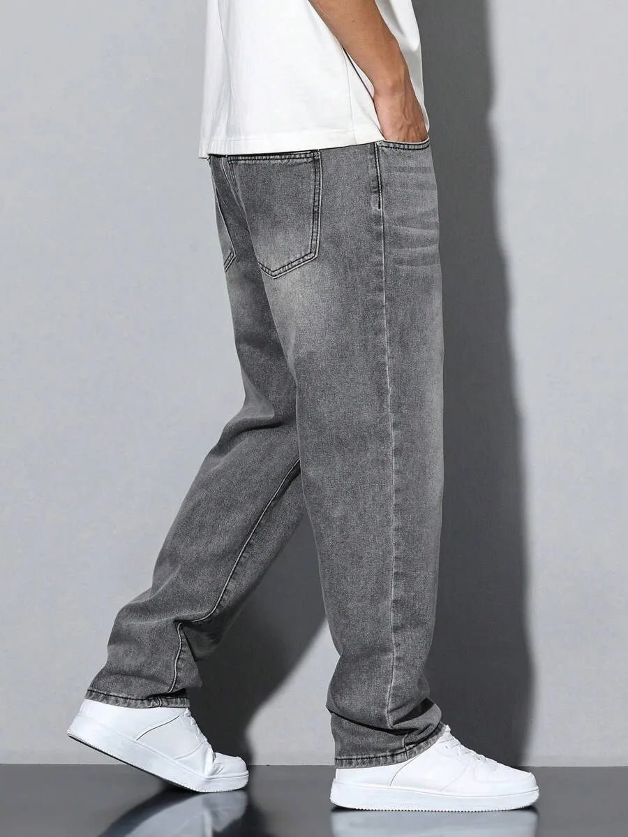 straight skinny grey jeans, straight