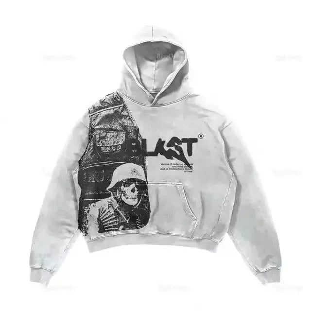 Y2k Zipper Hoodie Letter Pattern Gothic Punk Sportswear Brown Hoodie Sportswear Hoodie Long Sleeve Super Large Hoodie Jacket