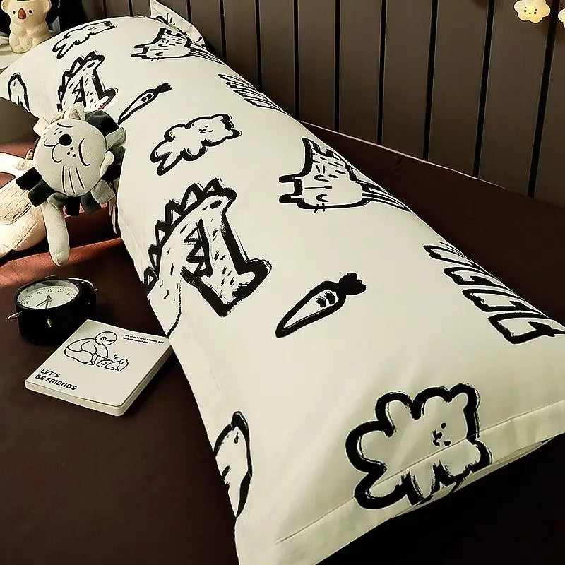 100% Cotton Pillow Cover Comfortable Pillow Case 90/120/150/180cm Long Bedside Cushion Cover Sweet Girl Pillow Covers Decorative