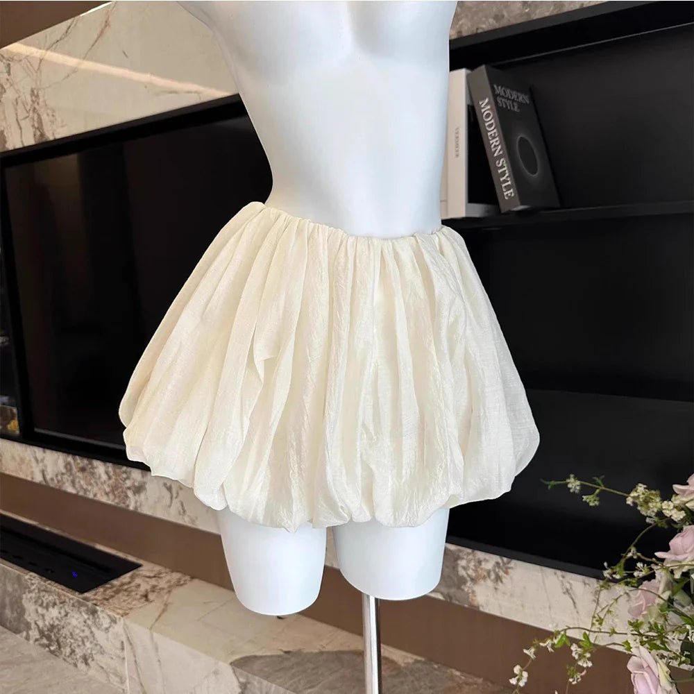 Bubble Mini Skirt Balloon Skirt Vintage Hottie High Waist Puffy Short Skirt
