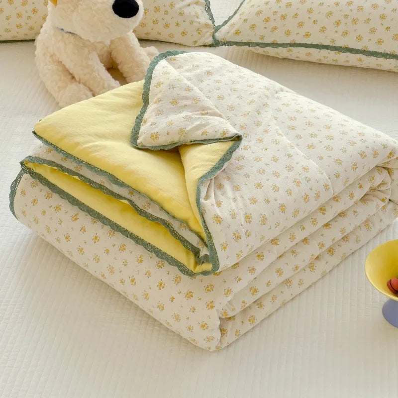 Sweet Printed Air-Condition Blanket Soft Skin-Friendly quilted quilt Breathable Cooling Comforter Queen King Beds