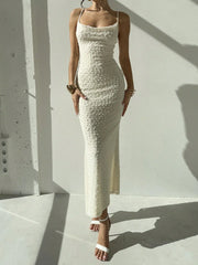 casual vacation backless slim-fit dress with hip strap