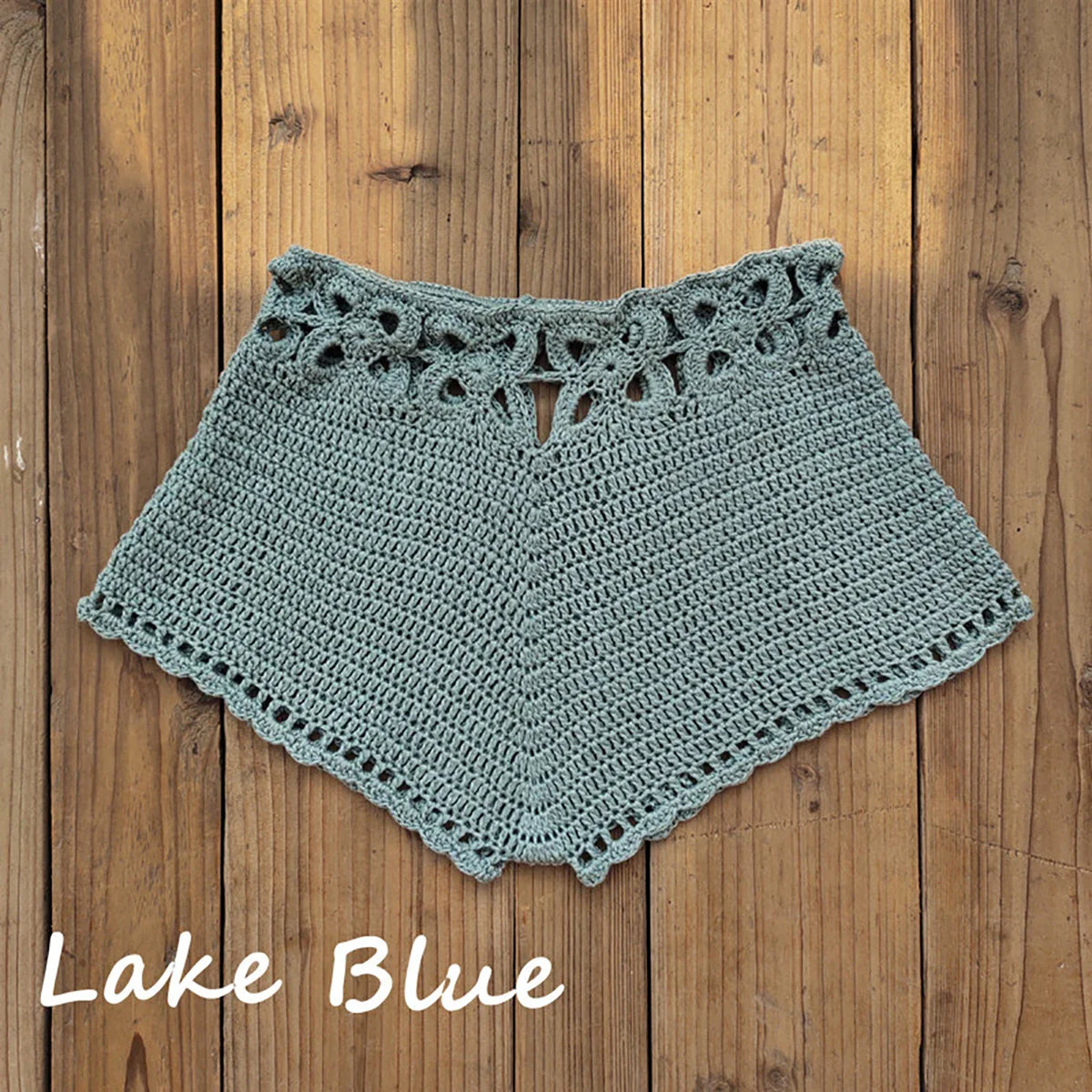 Crochet Cutout Swim Shorts Bathing Suit Bottoms Beach Style Drawstring Beach Board Shorts Swim Trunks