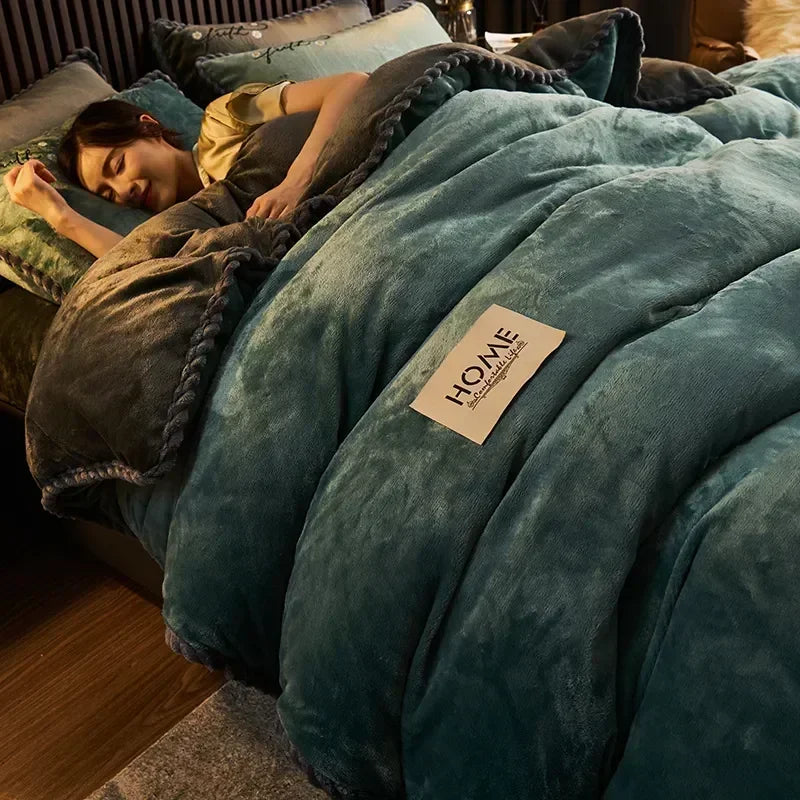 Plush Couple Bed Duvet Cover Bedspreads