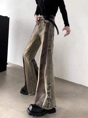 Trashy Y2K 2000S Pu Leather Patchwork Slim Flare Jeans Pants
