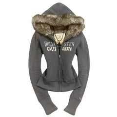 Vintage Casual Zipper Hoodie Jacket Cotton Warm Jacket Y2k Clothes Letter Embroidery Hoodie Oversized Sweatshirt