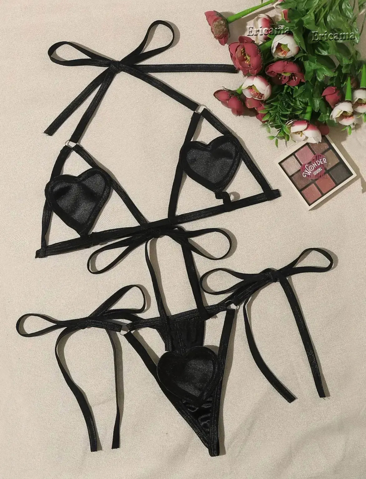 Sexy Erotic Lingerie Women Bra And Panty Garters Set