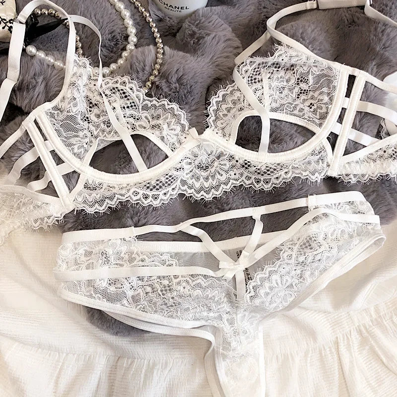 Sexy Hollow Push Up Bra Set