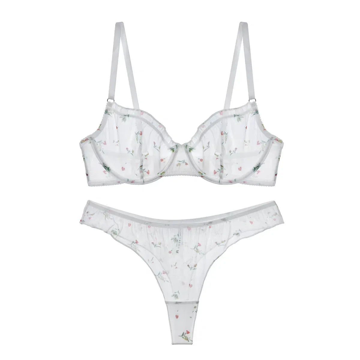 Sexy Lace Floral Prints Lingerie Set