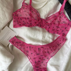 Sexy Lace Floral Prints Lingerie Set