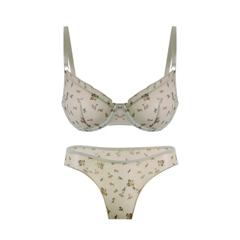 Sexy Lace Floral Prints Lingerie Set