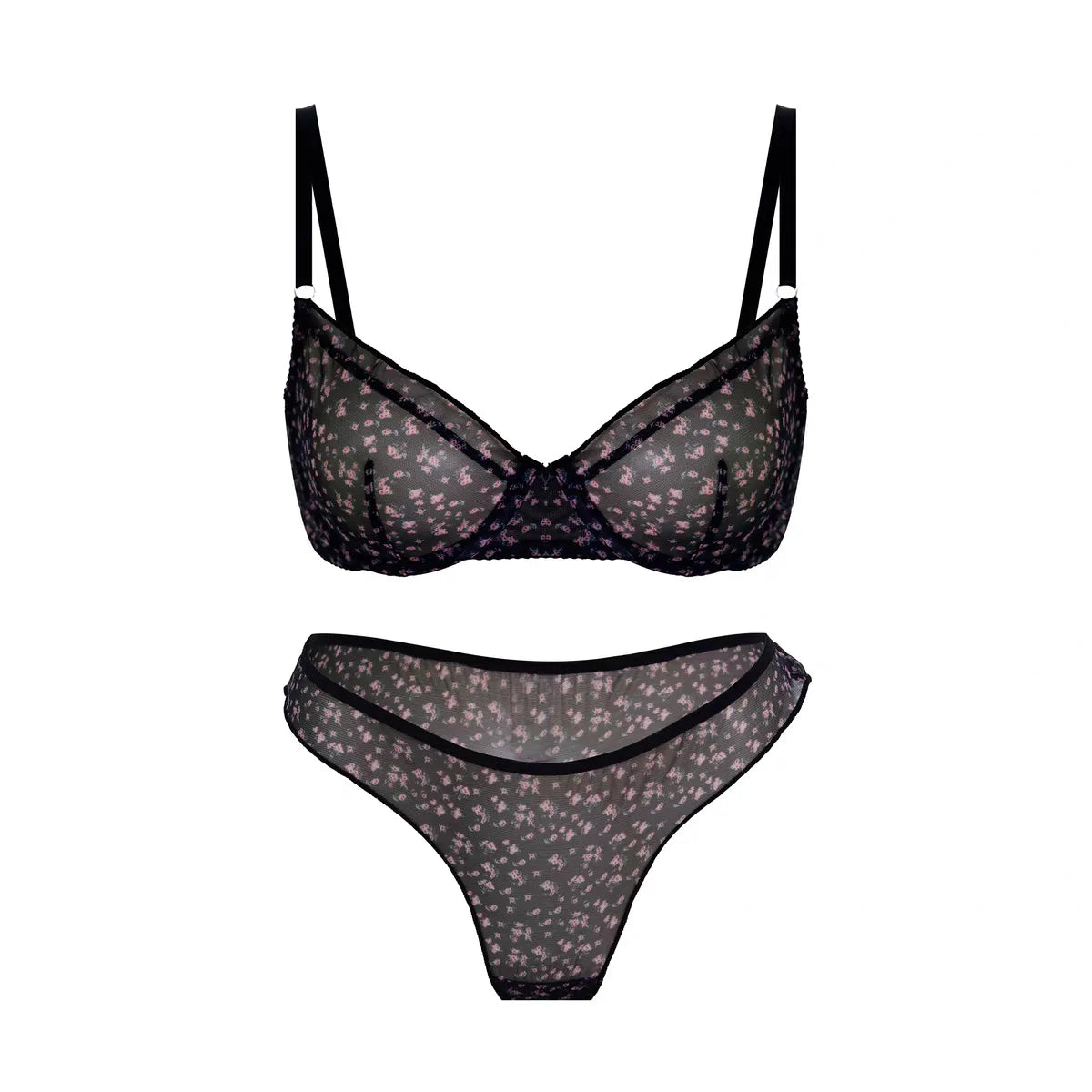Sexy Lace Floral Prints Lingerie Set