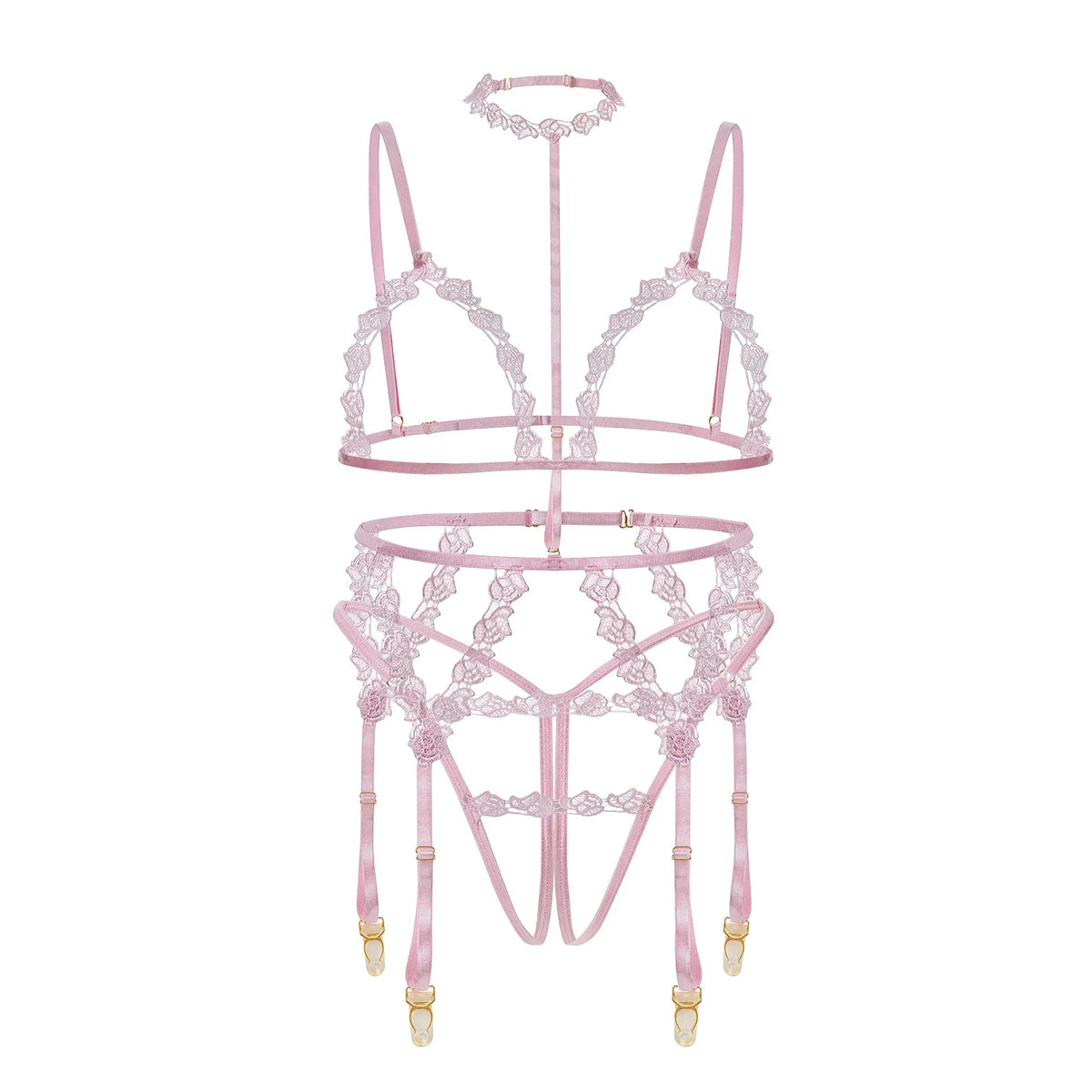 Sexy Lace Hanging Neck Slimming Lingerie Set