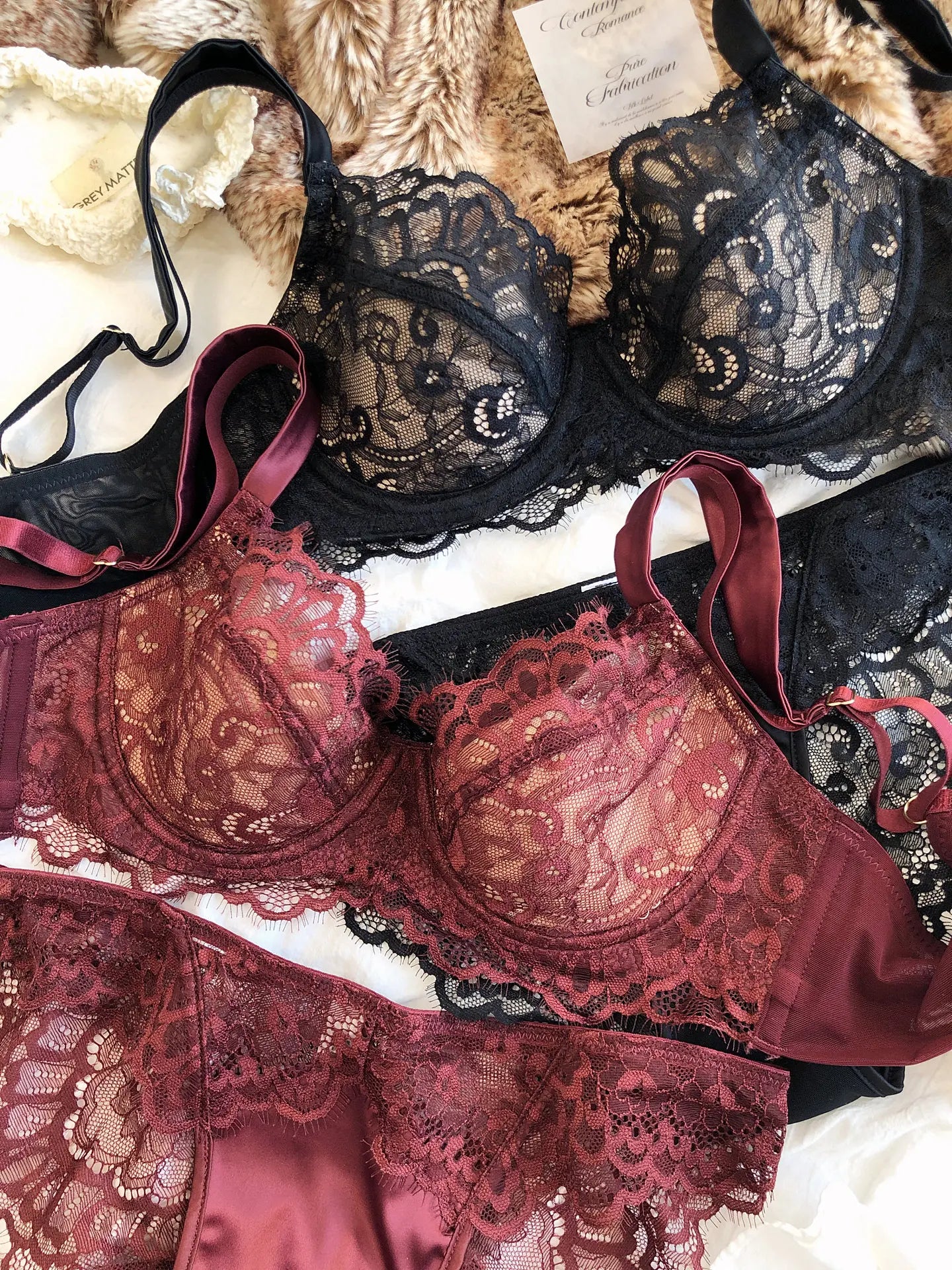 Sexy Lace Lightweight Push-Up Soft Underwire Bra Set