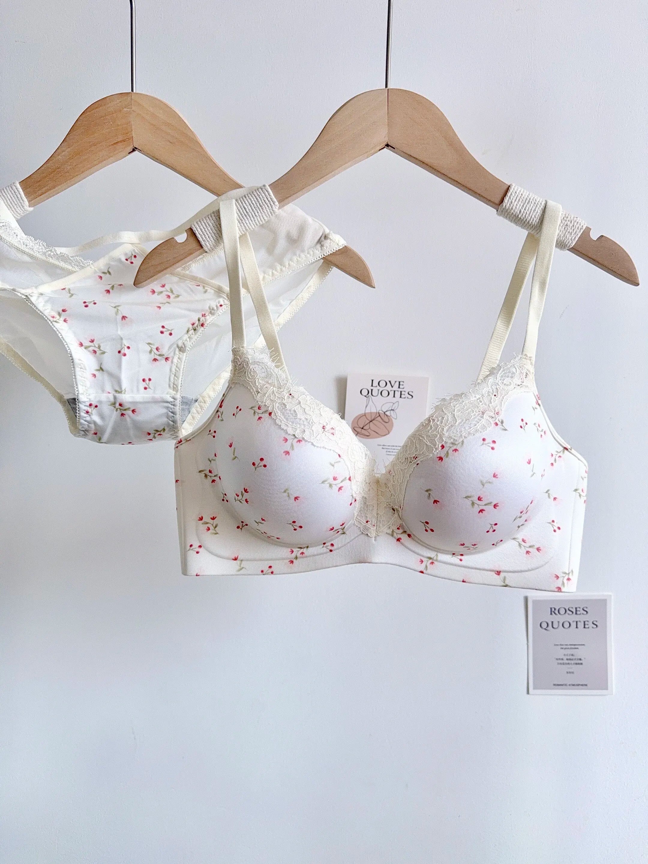 Sexy Lace Pink Leopard Print Women's Bra Set