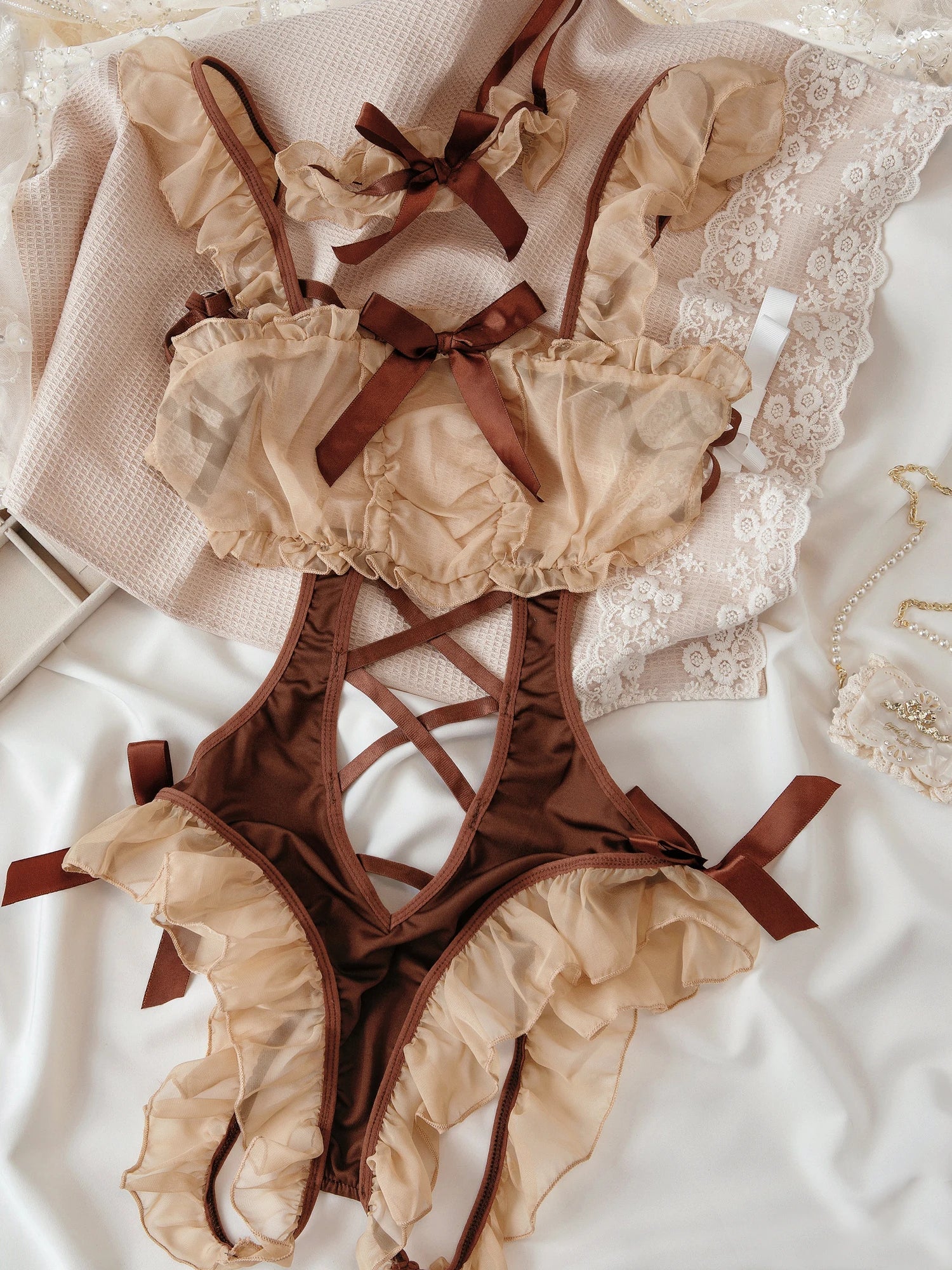 Sexy Lace-Up Backless Bodysuit