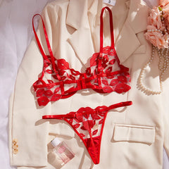 Sexy embroidery red Underwear