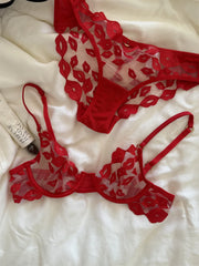 Sexy gathering mesh lace Underwear