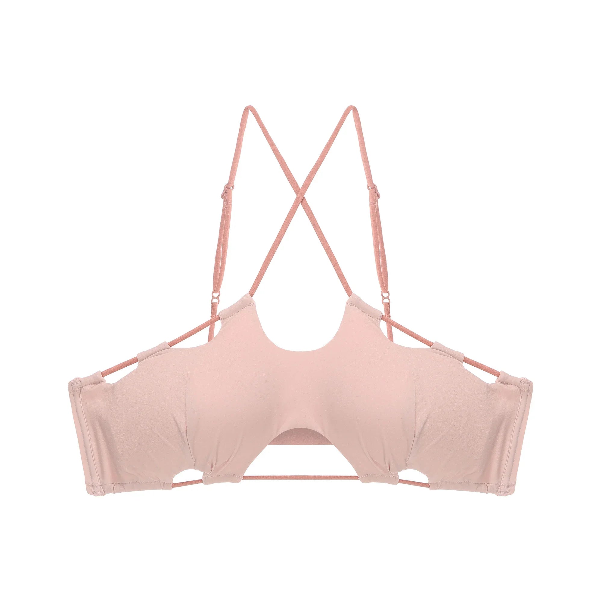 Sexy hanging neck bra simple solid color cross back bustier without steel ring breathable lingerie briefs women's underwear