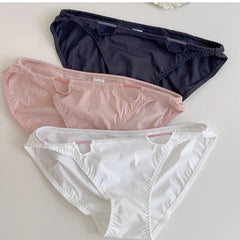Sexy hanging neck bra simple solid color cross back bustier without steel ring breathable lingerie briefs women's underwear
