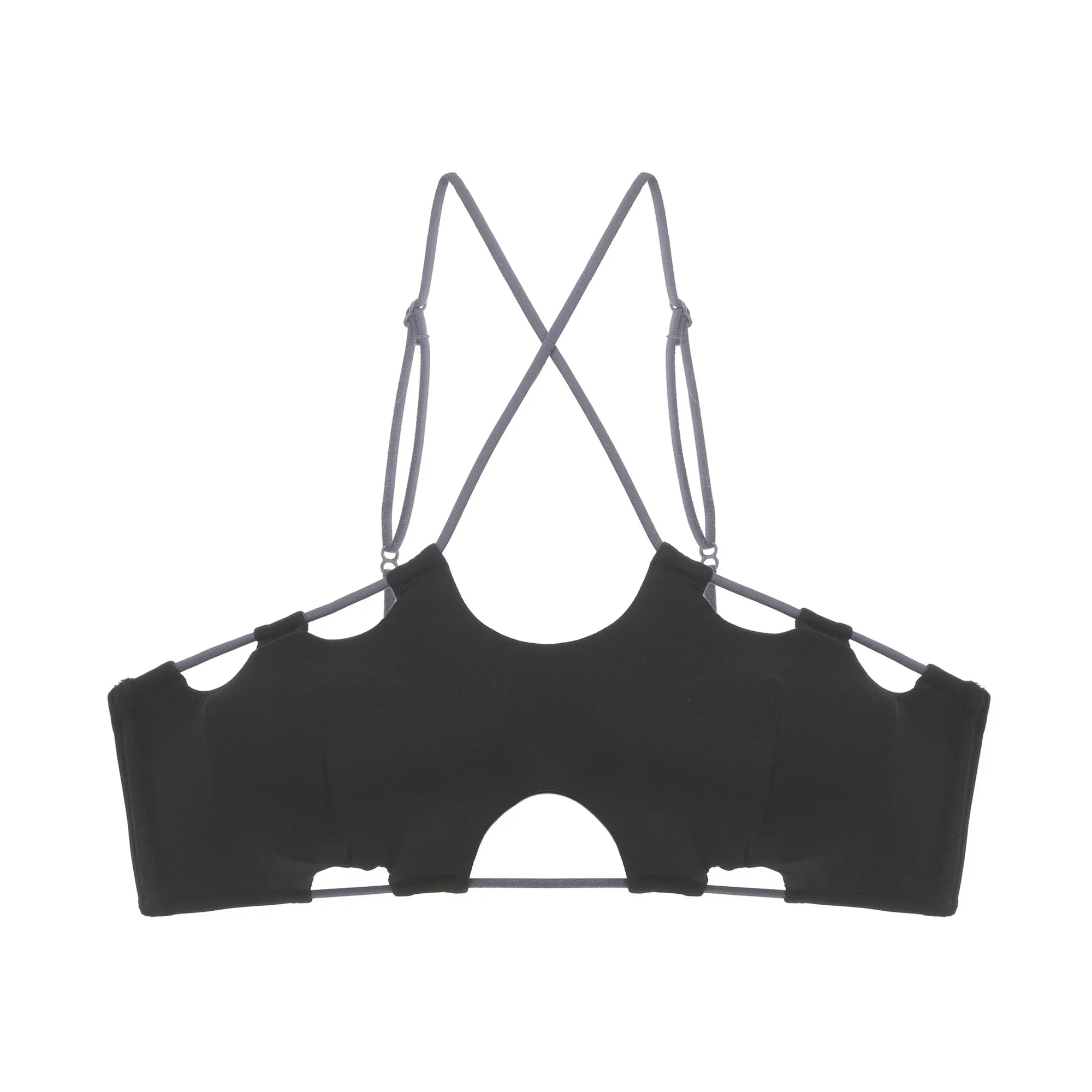 Sexy hanging neck bra simple solid color cross back bustier without steel ring breathable lingerie briefs women's underwear