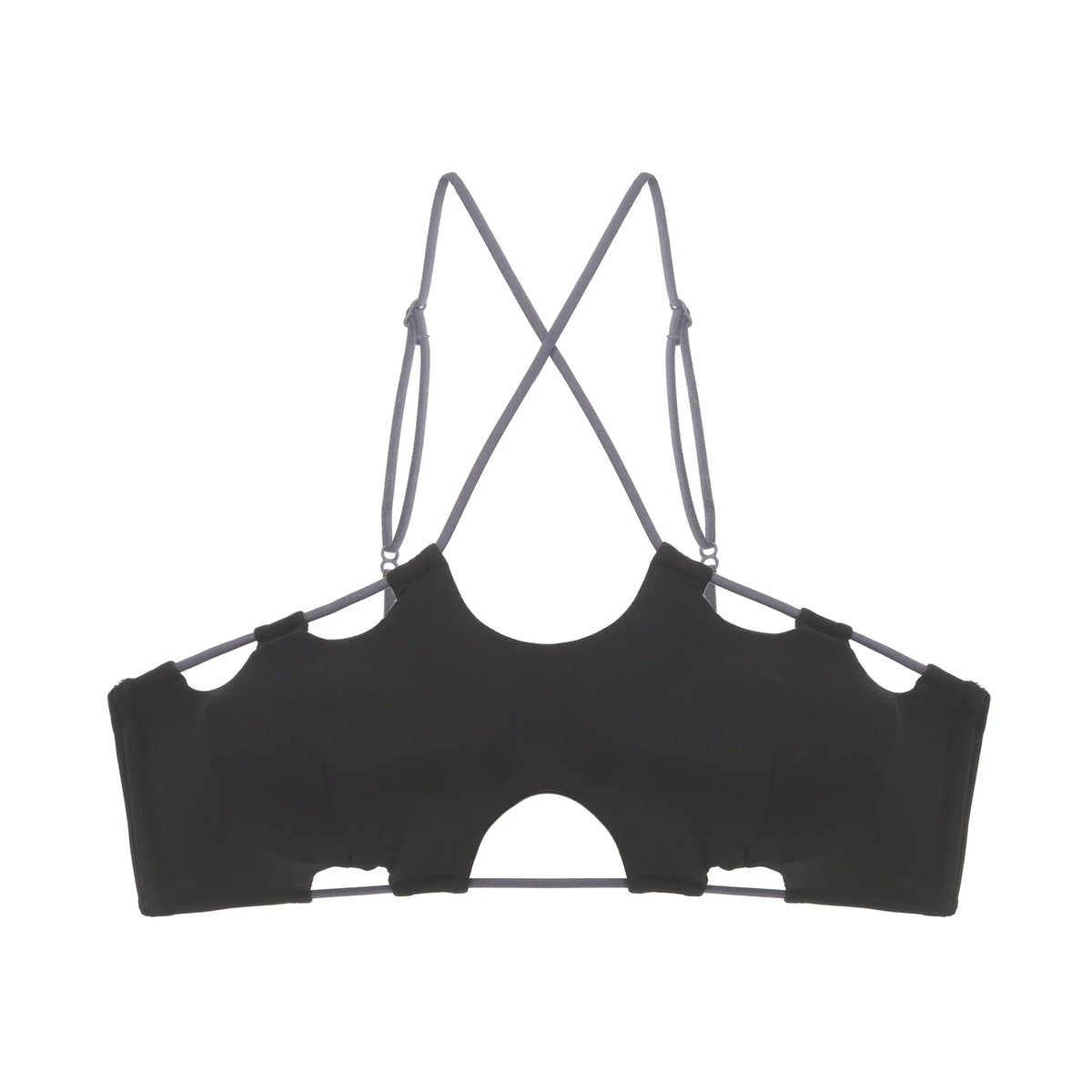 Sexy hanging neck bra simple solid color cross back bustier without steel ring breathable lingerie briefs women's underwear