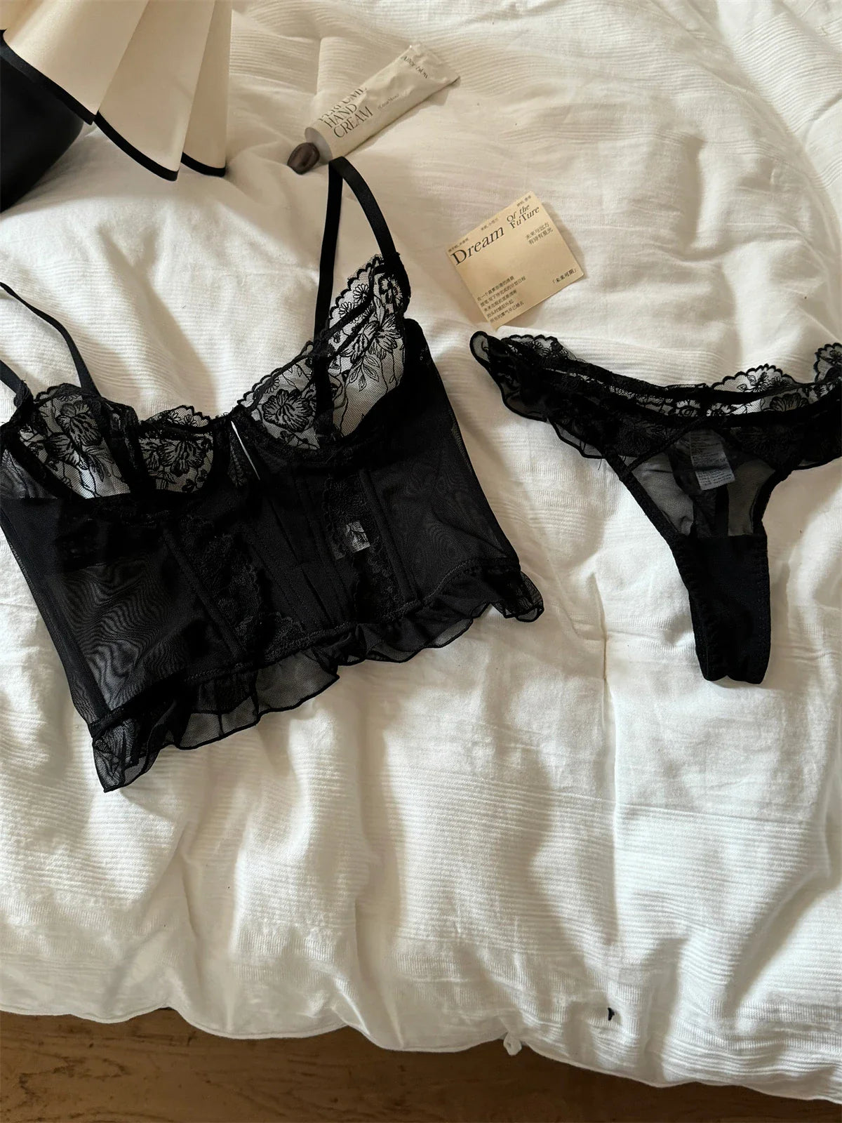 Sexy lace thin lingerie women niche embroidered lace gathered Underwear