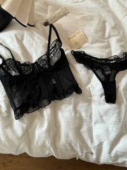 Sexy lace thin lingerie women niche embroidered lace gathered Underwear