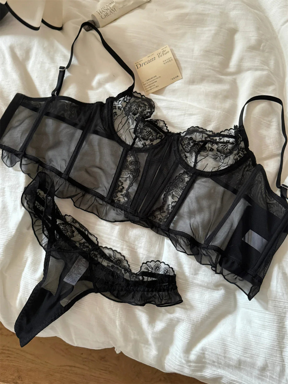 Sexy lace thin lingerie women niche embroidered lace gathered Underwear