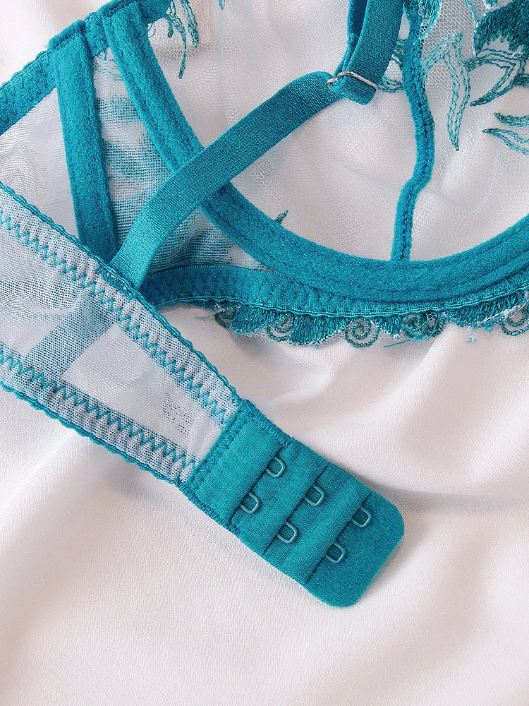 Sexy lace with steel ring ladies bra lingerie Set
