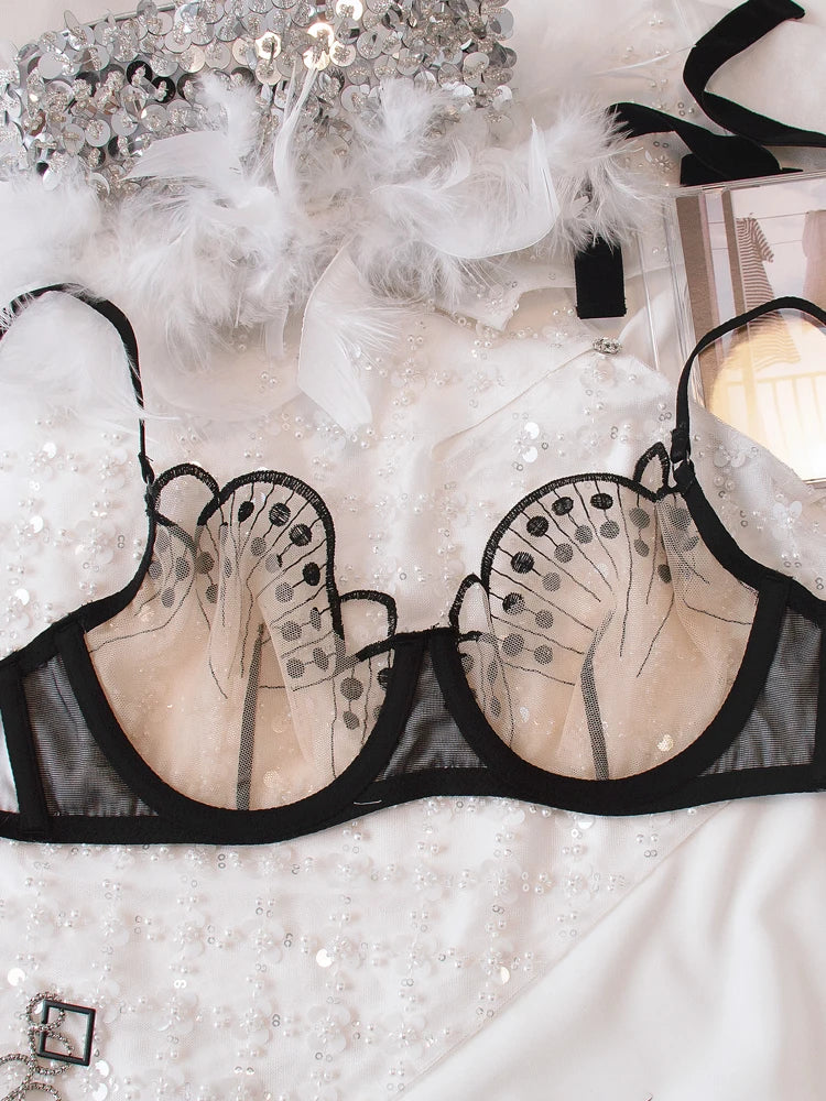 Sexy leopard lace bra Set