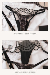 Sexy leopard lace bra Set