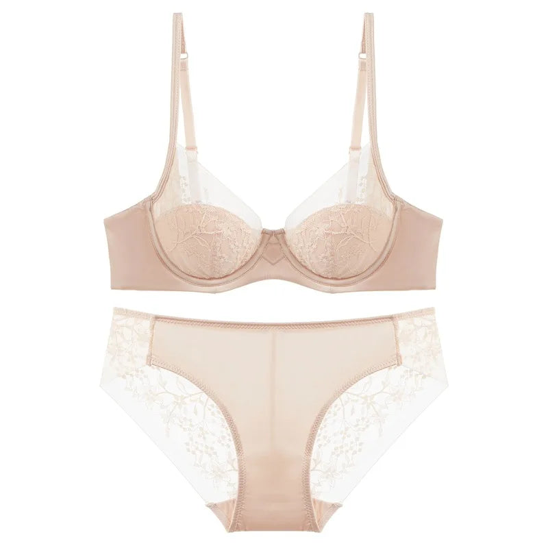 Sexy lingerie women small breasts gathered lace bra to collect side breasts to prevent sagging with steel ring bars panty set