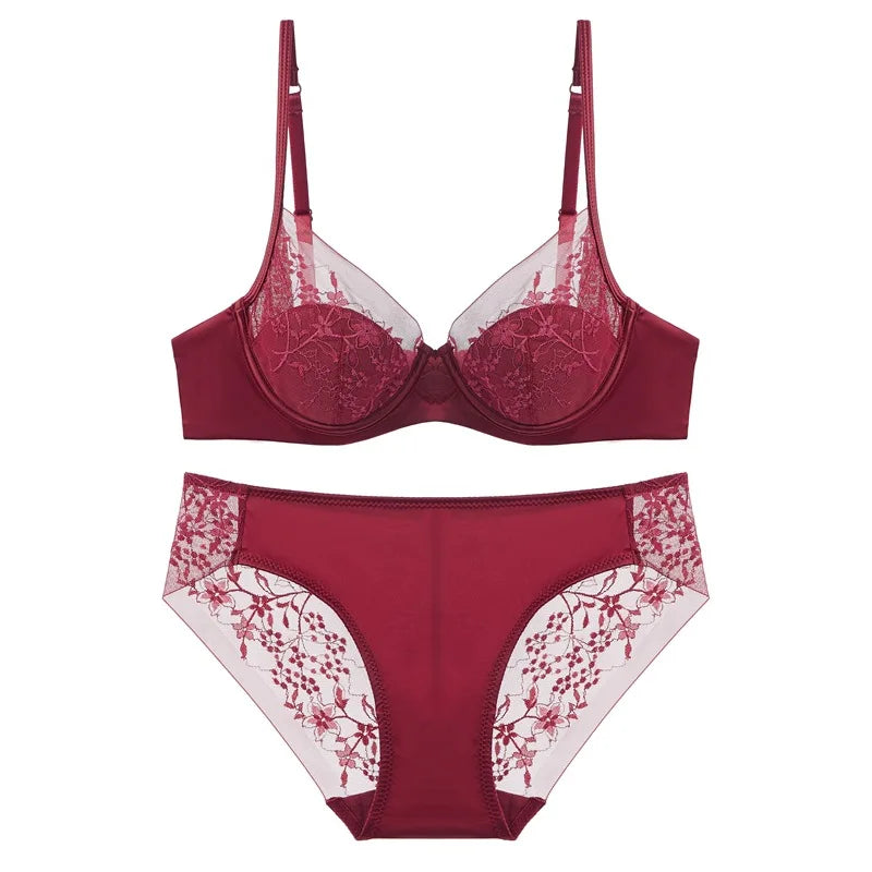 Sexy lingerie women small breasts gathered lace bra to collect side breasts to prevent sagging with steel ring bars panty set