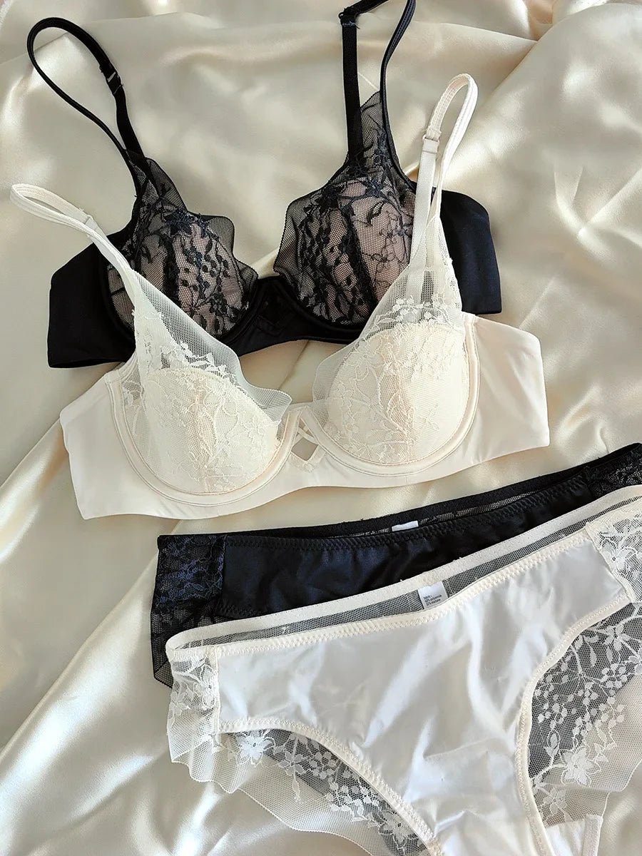 Sexy lingerie women small breasts gathered lace bra to collect side breasts to prevent sagging with steel ring bars panty set