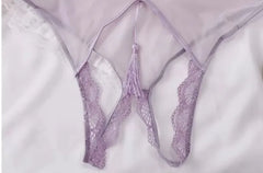 Sexy pajamas thin jumpsuit see-through lingerie vintage female mesh halter one-piece bodysuit set