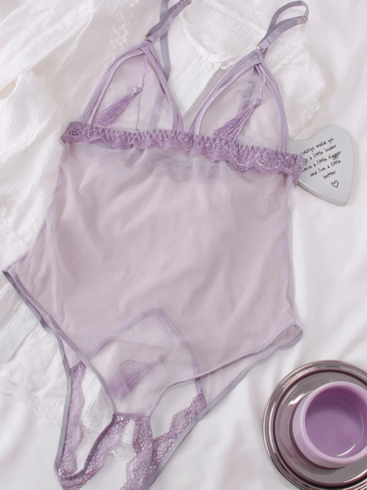 Sexy pajamas thin jumpsuit see-through lingerie vintage female mesh halter one-piece bodysuit set