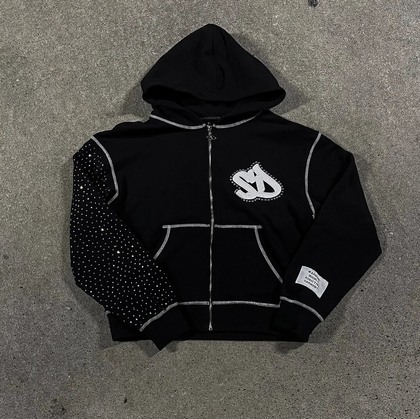 Vintage Casual Zipper Hoodie Jacket Cotton Warm Jacket Y2k Clothes Letter Embroidery Hoodie Oversized Sweatshirt