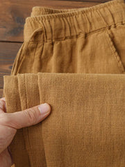 Casual Cotton Linen Chino Pants Wide Leg Lightweight Baggy Cotton Sweatpants Male Sport Jogger Straight Work Trousers